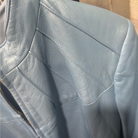 St. John sport leather bomber jacket  worn once - Picture 8 of 12